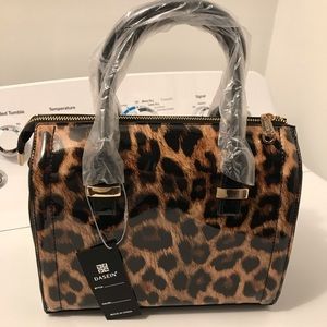 Dasin Shiny Patent Faux Leather Handbags Barrel Top Handle Purse Satchel Bag